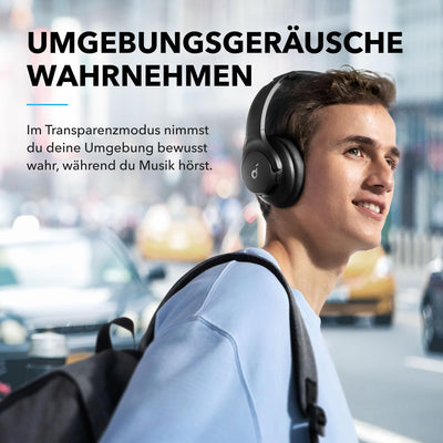 soundcore by Anker Q20i kabelloser Bluetooth Over-Ear-Kopfhörer mit Hybrid Active Noise Cancelling, 40h Spielzeit im ANC-Modus, Hi-Res Audio, tiefer Bass, Personalisierung per App(Weiß)