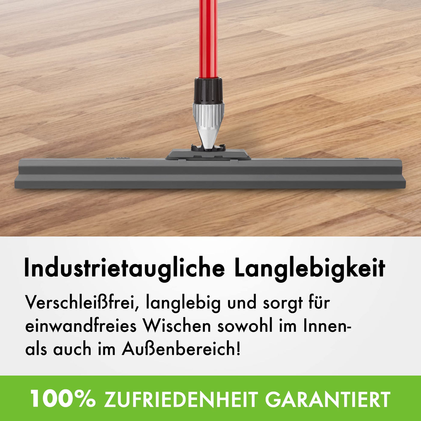Tyroler Wasserschieber Bodenabzieher 45cm Silikon-Lippe mit Abzieher Boden | Wasserschieber mit Stiel 4-teiligem Griff 140cm | Wasserabzieher Boden geeignet für alle Oberflächen, Abzieher Dusche Boden