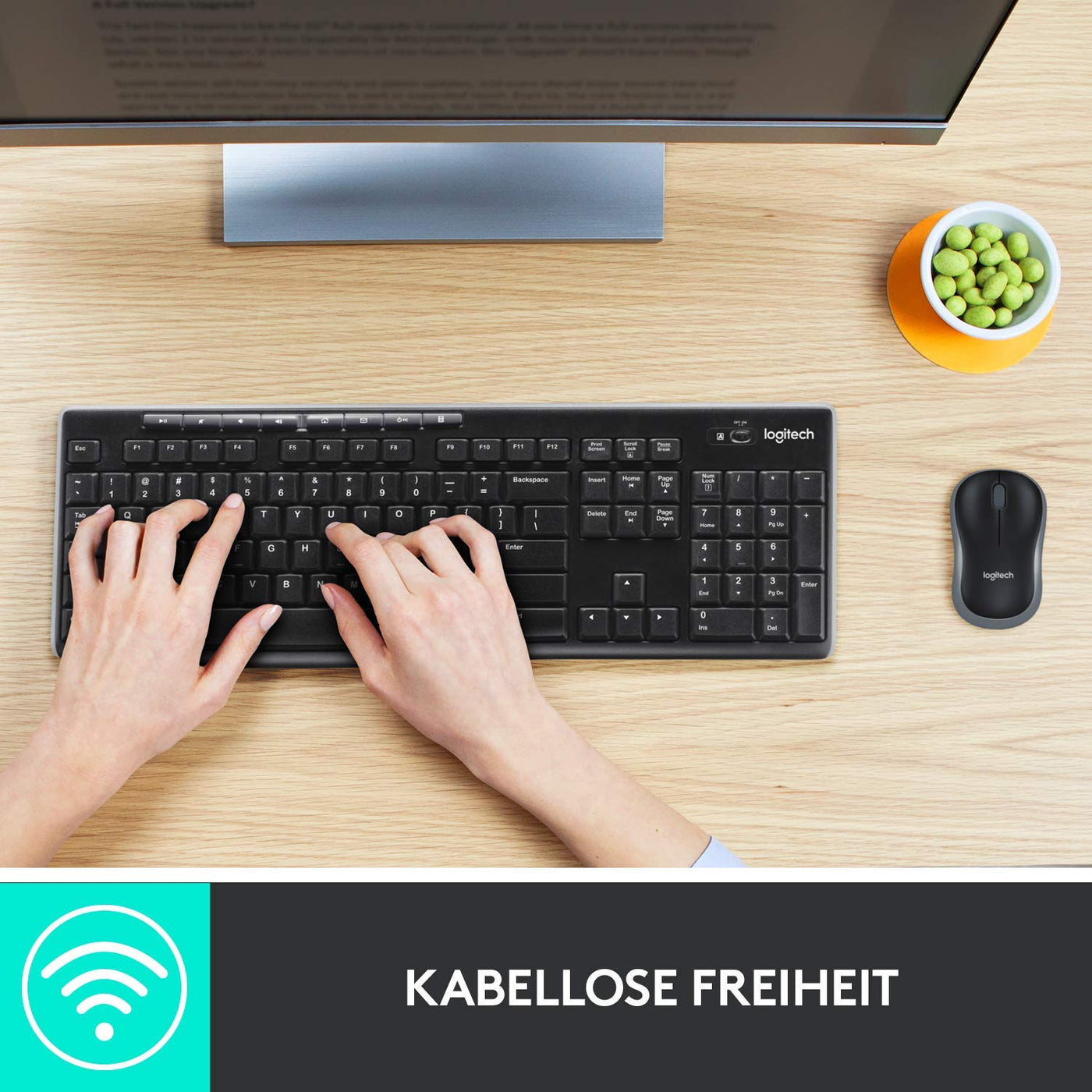 Logitech MK270 Kabelloses Tastatur-Maus-Set, 2.4 GHz Wireless Verbindung via Nano USB-Empfänger, Lange Akkulaufzeit, Für Windows und ChromeOS, Deutsches QWERTZ-Layout - schwarz (5-Pack)