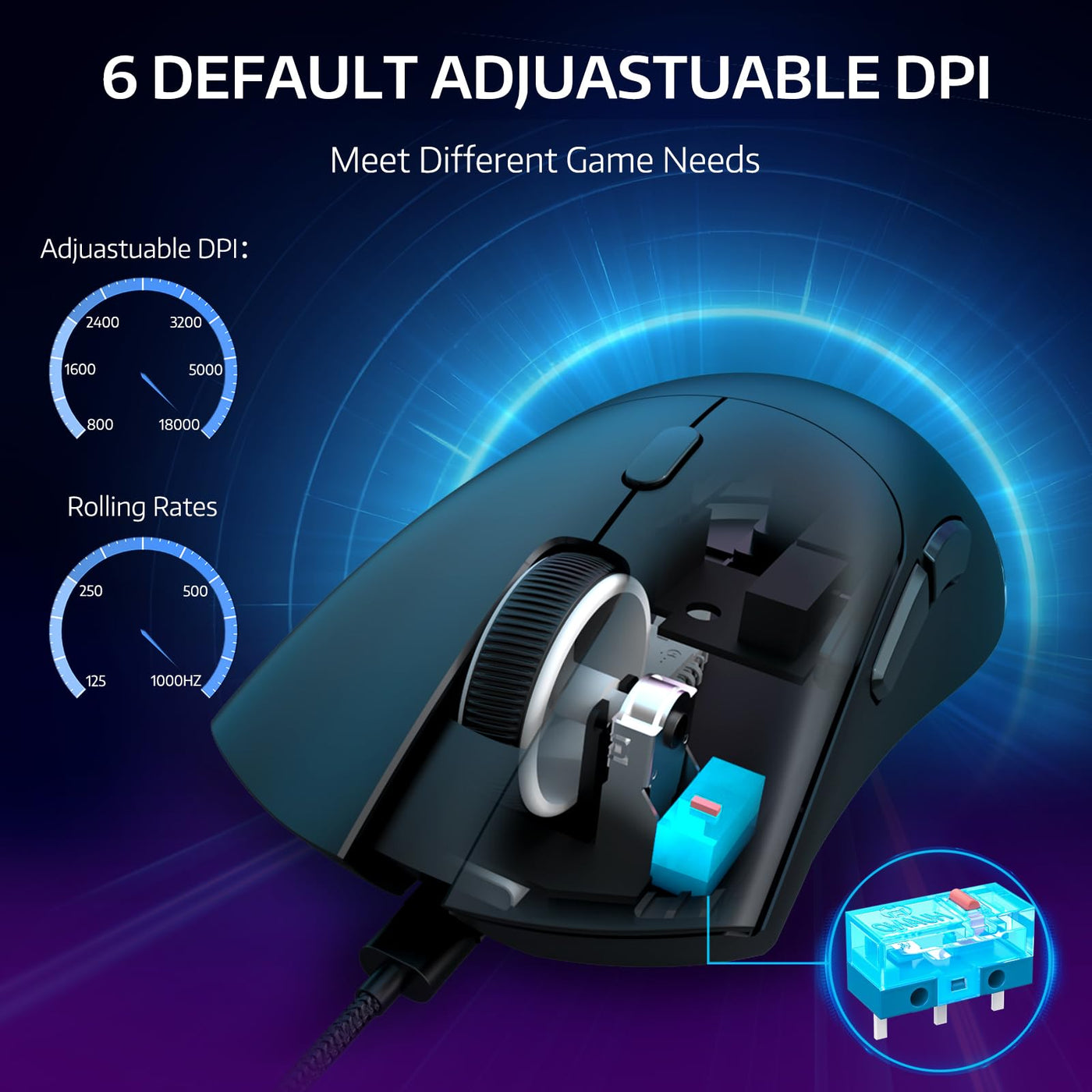 MAMBASNAKE × Attack Shark R1 59 g leichte kabellose Tri-Mode-Gaming-Maus, 2,4 GHz/Bluetooth/Kabelverbindung, 5 programmierbare Tasten, 6 einstellbare DPI bis zu 18000, PixArt PAW3311– Schwarz