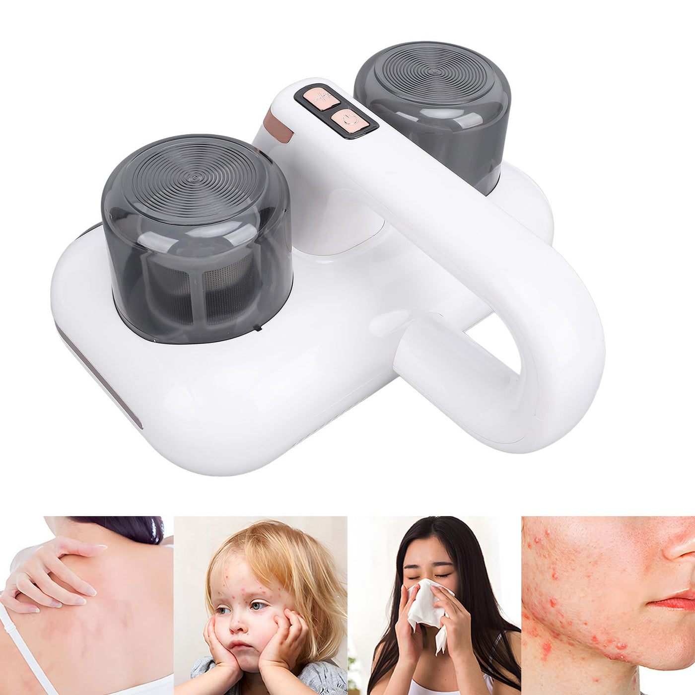 Depisuta Matratzen-Staubsauger, 16 KPa Starker Saugbett-Staubsauger mit 4 Waschbaren Ersatzfiltern, Handstaubsauger für Matratze, Kissen, Sofa-Reinigung, Tierhaare