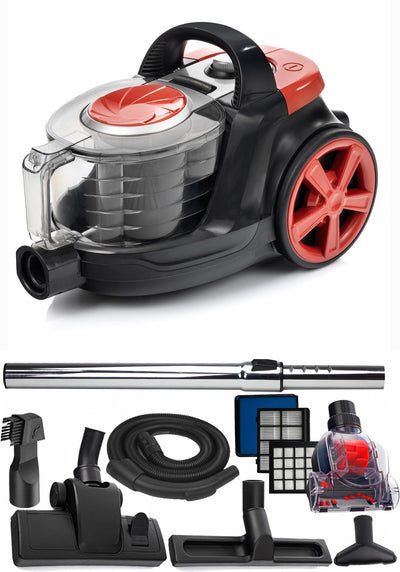 LEHMANN Zyklon Staubsauger ohne Beutel 4000 Watt, Hoher Saugkraft, HEPA Filter für Allergiker, 2,5 L Staubbehälter, Satz von Staubsaugerdüsen und Turbobürste, Kompakt und Leicht