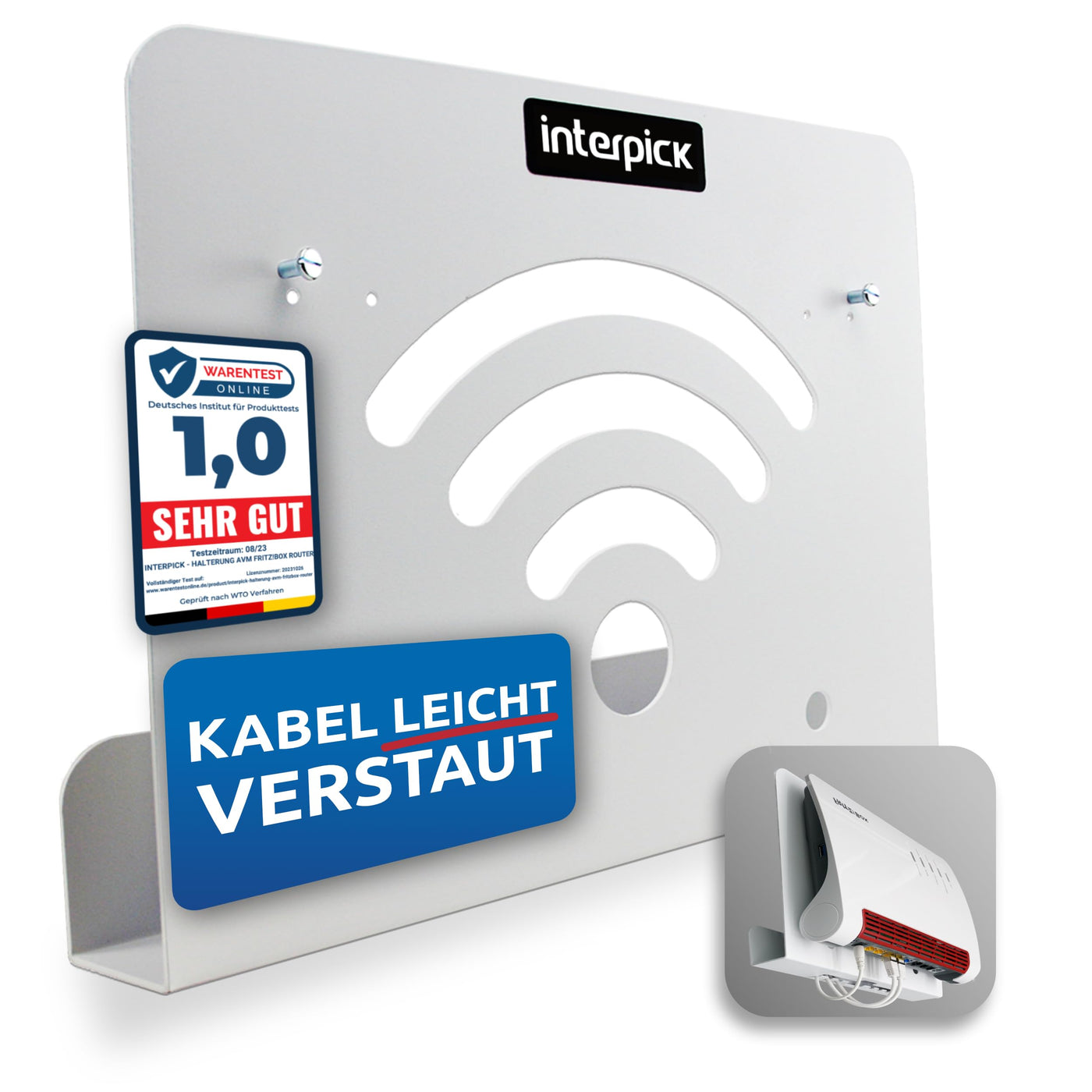 Wandhalterung für AVM FritzBox Router mit Kabelmanagement 7690 7590 AX 6660 Cable 7530 5530 8850 6850 6660 6890 7490