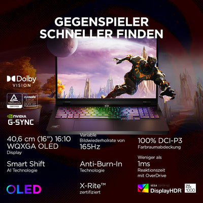 Lenovo Legion Pro 5 16ADR10 Gaming AI Laptop | 16" WQXGA 165 Hz OLED Display | NVIDIA GeForce RTX 5060 | AMD Ryzen 7 | 32GB RAM | 1TB SSD | Win11 | QWERTZ | Eclipse Black | 3 Monate GamePass