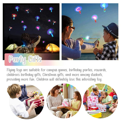 20 Stück LED Leuchtspielzeug Partyartikel, Leuchtspielzeug Schleuder, Fliegendes Spielzeug Party Set, Led licht nacht Hubschrauber, Led Springendes Spielzeug für Kinder, Mitgebsel Kindergeburtstag