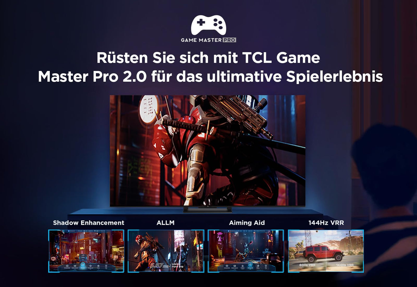 TCL 75T8A 75-Zoll-Fernseher, QLED, HDR 1000 nits, Full Array Local Dimming, IMAX Enhanced, 144Hz VRR, Dolby Vision und Atmos TV, Unterstützt bei Google