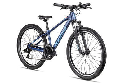 Axess Stipe 26 | Jugend-Mountainbike | MTB-Hardtail | 14-Gang Schaltung | Felgenbremsen, Farbe:Dark Blue matt/Blue red, Rahmengröße:33 cm