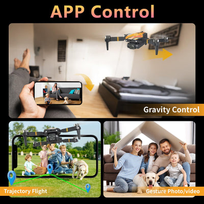 TTROARDS Drohne mit 1080P-Kamera für Erwachsene, TT19 Bürstenloser Motor Drohnen mit Hindernisvermeidung, Optischer Flusspositionierung, Faltbare Mini-Drohne für Anfänger mit Propellerschutz, Orange