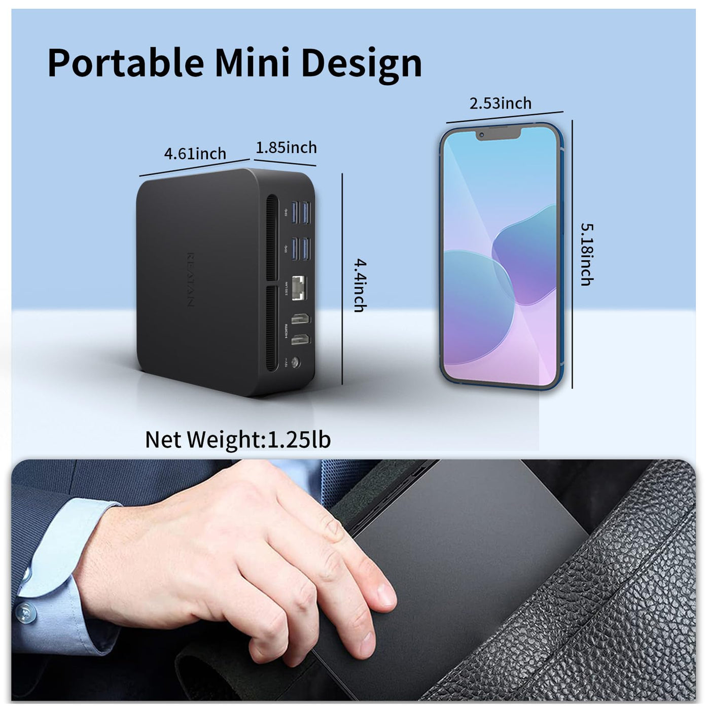 Reatan Mini Gaming PC AMD Ryzen 9 7940HS 64GB SSD 2TB DDR5 5600 MHz RAM,Desktop Mini Computers Windows 11 pro,Radeon 780M Graphics,2.5Gbps LAN, HDMI 2.1, 8K USB 4.0 Wi-Fi 6E/BT5.3