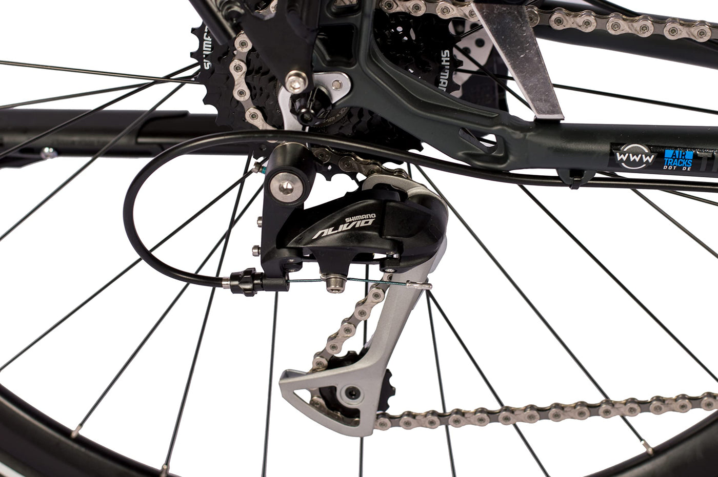 Airtracks 28 Zoll Trekking Herren Fahrrad Trekkingbike TR.2845 Trekkingrad City Bike Shimano 27 Gang ALIVIO RD-M4000 SGS Kettenschaltung Nabendinamo Schwarz Matt - 52cm Körpergröße 165-175cm