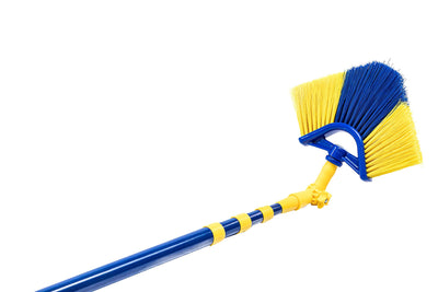 Neustanlo | Eckbesen Set 4 m | Spinnenfeger Dreiecksbesen mit Teleskopstiel | farblich Sortiert | ideal zur Reinigung von hohen Decken und Ecken