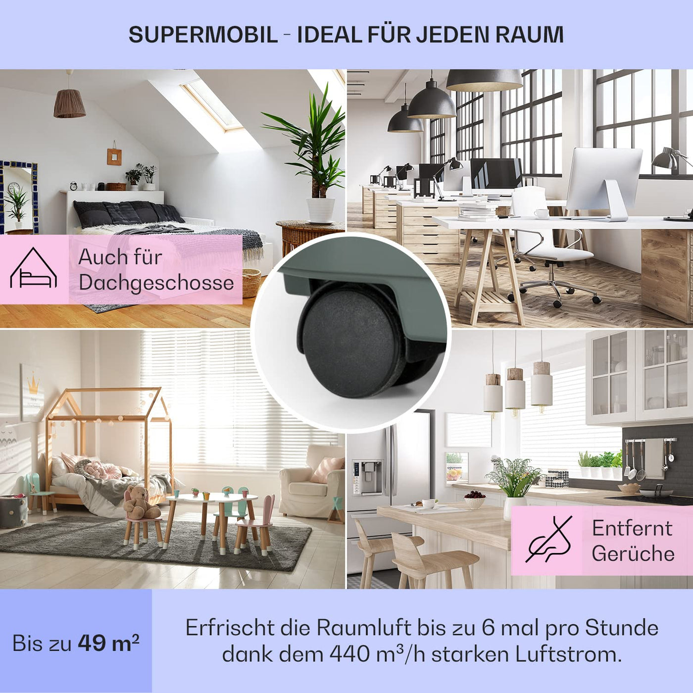 Klarstein Mobile Klimaanlage mit Abluftschlauch, 5-in-1 Klimagerät, Ventilator, Luftentfeuchter, Luftreiniger & Nachtmodus, App-Steuerung, Kleine & Portable Klimaanlage für Wohnung & Büro, 10000 BTU