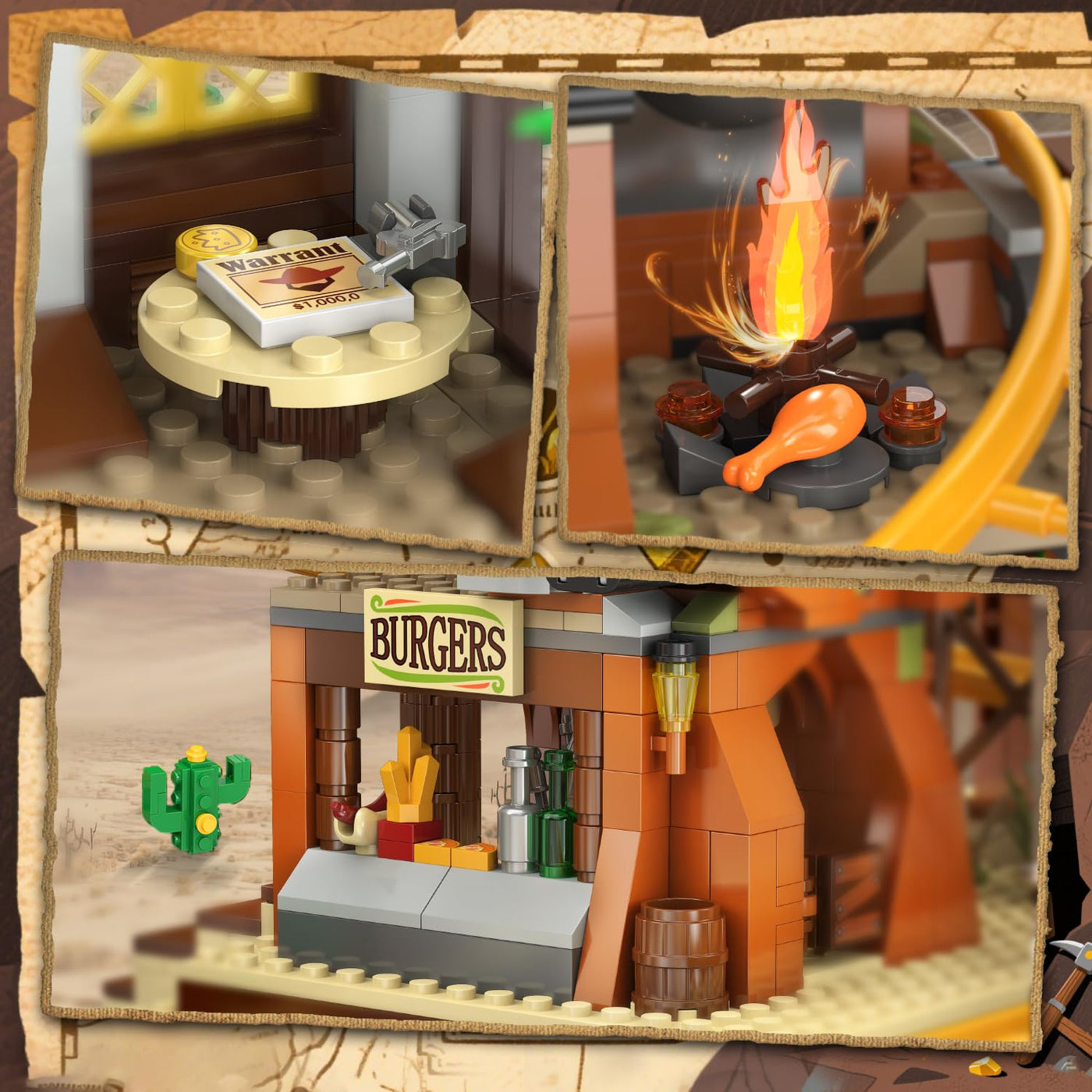 INSOON Achterbahn Bauspielzeug mit Grubenbahn Kettenantrieb Wagen, 1270 Stück Minen Zug Achterbahn Modell Spielzeug, Klemmbausteine Geschenk für Erwachsene Jugendliche Kinder Jungen Mädchen 10+ Jahren