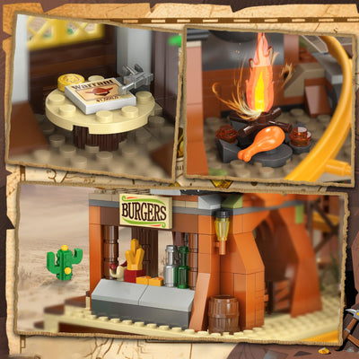 INSOON Achterbahn Bauspielzeug mit Grubenbahn Kettenantrieb Wagen, 1270 Stück Minen Zug Achterbahn Modell Spielzeug, Klemmbausteine Geschenk für Erwachsene Jugendliche Kinder Jungen Mädchen 10+ Jahren