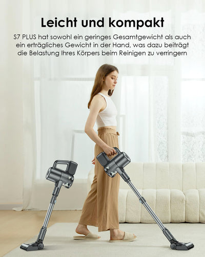 Staubsauger mit Wischfunktion, 40000Pa Akku Staubsauger kabellos, Saug und Wisch staubsauger mit starkem grün Licht, Akkusauger Freistehend, lange Laufzeit, leiser Staubsauger für Hartböden, Tierhaare