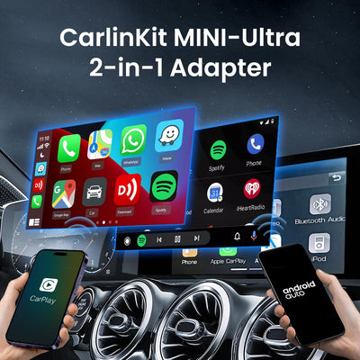 Carlinkit 2025 Wireless CarPlay & Android Auto Adapter, Upgrade Wired Connection to Wireless, Plug & Play mit USB-A/Type-C, funktioniert mit iPhone iOS 10+ & Android 11.0+