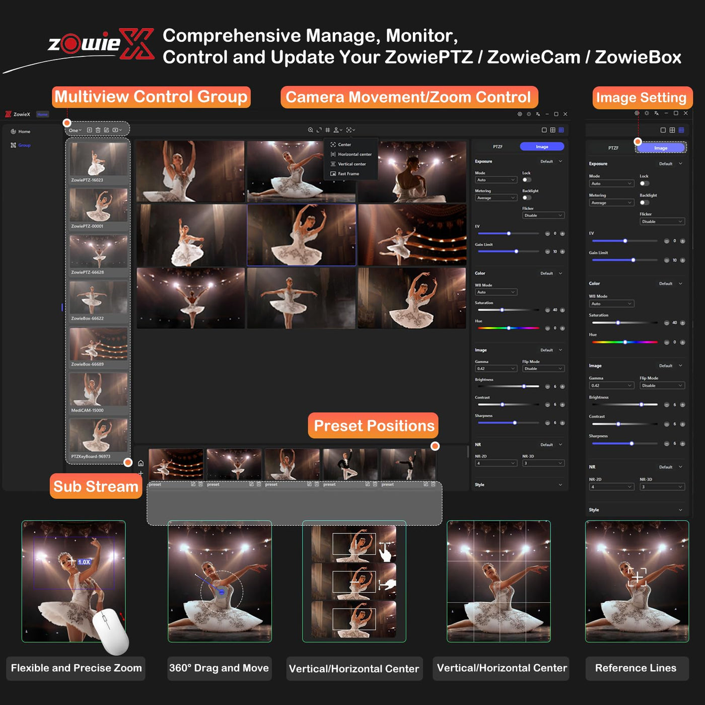 zowietek 4K NDI|HX3 PTZ Kamera PoE, 18X optischer Zoom, Simultane HDMI & SDI Ausgänge, RTSP/RTMP(s)/SRT, Standalone IP Live Streaming auf YouTube, Twitch für Meeting, Kirche, Event,