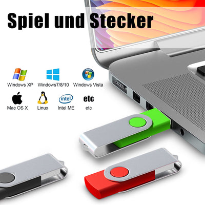USB Sticks 2GB 100 Stück Speicherstick USB 2.0 Data Datenspeicher Transmemory Memory Stick Mehrfarbig (2GB, Mehrfarbig-100)