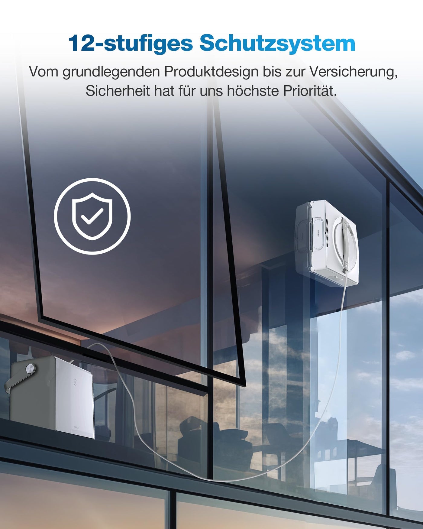 ECOVACS WINBOT W2 Omni Fensterputzroboter mit 6-in-1 Multifunktionsstation, integrierter 4500mAh Akku, Kantenreinigungsmodus, Weitwinkel-Sprühzerstäubungstechnologie, White