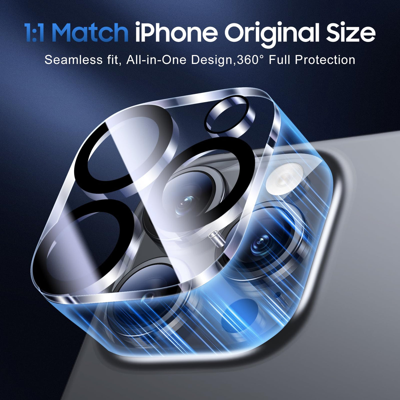 UniqueMe für iPhone 16 Pro/iPhone 16 Pro Max Kameraschutz - [Kratzfest, Stabil], Ultra-Klar 9H Härte Kameraschutz für iPhone 16 Pro Max/iPhone 16 Pro Kameraschutz 3 Stück