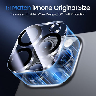 UniqueMe für iPhone 16 Pro/iPhone 16 Pro Max Kameraschutz - [Kratzfest, Stabil], Ultra-Klar 9H Härte Kameraschutz für iPhone 16 Pro Max/iPhone 16 Pro Kameraschutz 3 Stück