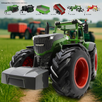 JAMARA 405035 - Fendt 1050 Vario 1:16 2,4Ghz - RC Traktor, Motorsound (abschaltbar), Rückfahrwarnsound, Hupe, Abschaltfunktion, 2 Radantrieb, Gummireifen, Helle LED‘s vorne, Blinker, Demo Funktion