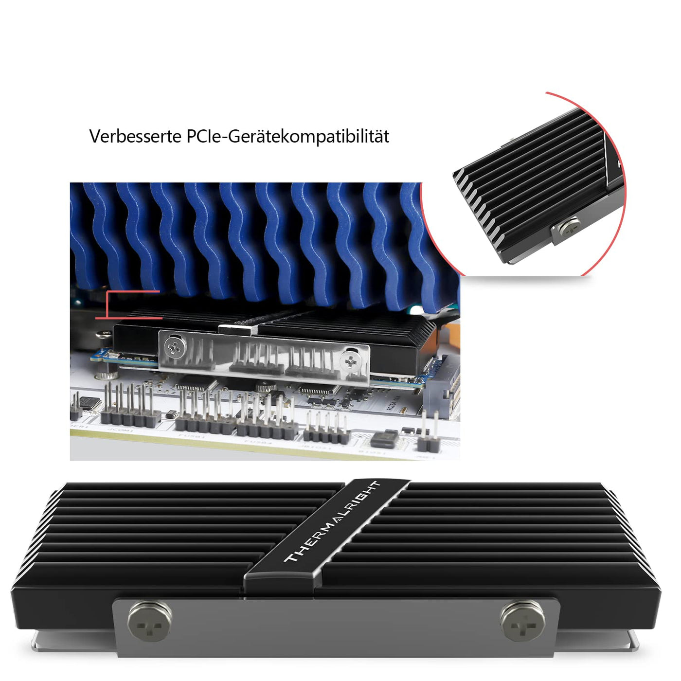 Thermalright TR-M. 2 2280 TYP A B 2280 Kühlkörper für SSD Kühlung M.2 2280 Kühlkörper, Aluminium, mit 2 Wärmeleitfähigkeit, Desktop High Performance SSD Kühler, Schwarz