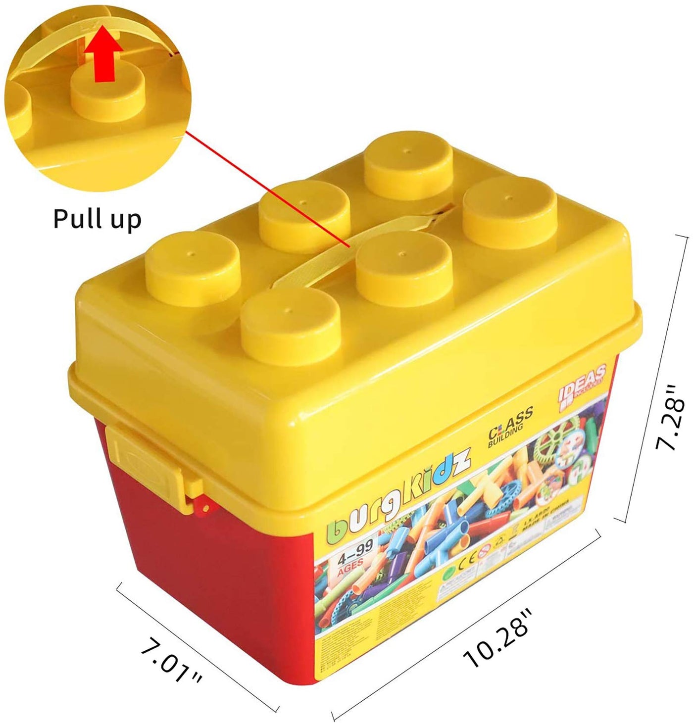 burgkidz Pipe Tube Toys, 188 Stück Klassische Bausteine Zusammenbau Steckbausteine Spielzeug mit Rädern und Grundplatte für Kinder, Geschenk für kreative Lernerziehung für Jungen und Mädchen