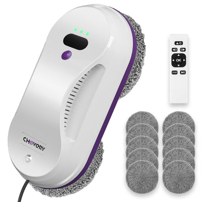 CHOVERY CL-2 Fensterputzroboter, der Fensterputzroboter Fenster Roboter mit Fernbedienung, automatischer Fensterputzer, Fensterreiniger Roboter, Glasreinigungsroboter, 3000 Pa Fenstersauger