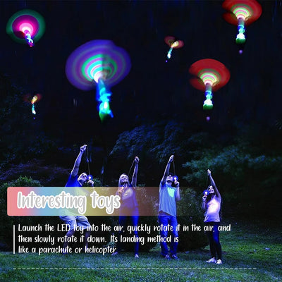 20 Stück LED Leuchtspielzeug Partyartikel, Leuchtspielzeug Schleuder, Fliegendes Spielzeug Party Set, Led licht nacht Hubschrauber, Led Springendes Spielzeug für Kinder, Mitgebsel Kindergeburtstag