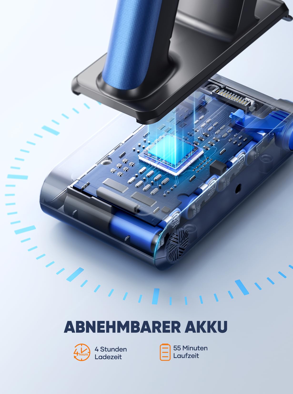 INTETURE Staubsauger Kabellos, 40000Pa/450W Akku Staubsauger mit Automatikmodus, Farb-Touchscreen & Anti-Verhedderung, bis zu 55 Minuten Laufzeit, Akkustaubsauger für Hartböden,Teppiche und Tierhaare