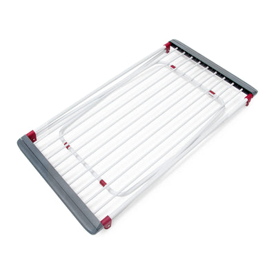 Relaxdays Trockenständer, ausziehbar, Eisen, Trockenlänge 18 m, Wäscheständer, HxBxT: ca. 91 x 199 x 63 cm, weiß