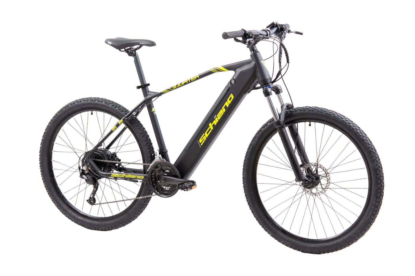 F.lli Schiano E-Jupiter, E Bike Mountainbike, 27.5 Zoll, 36V 14Ah Abnehmbarer Akku, Motor 250W 50Nm, MTB Ebike für Herren/Damen, Schwarz-Gelb