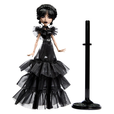 Monster High Wednesday Puppe, Rave’N Wednesday Sammelfigur in schwarzem Gothic-Kleid, inspiriert von der Tanzszene, Premium-Accessoires und Puppenständer, HXJ03