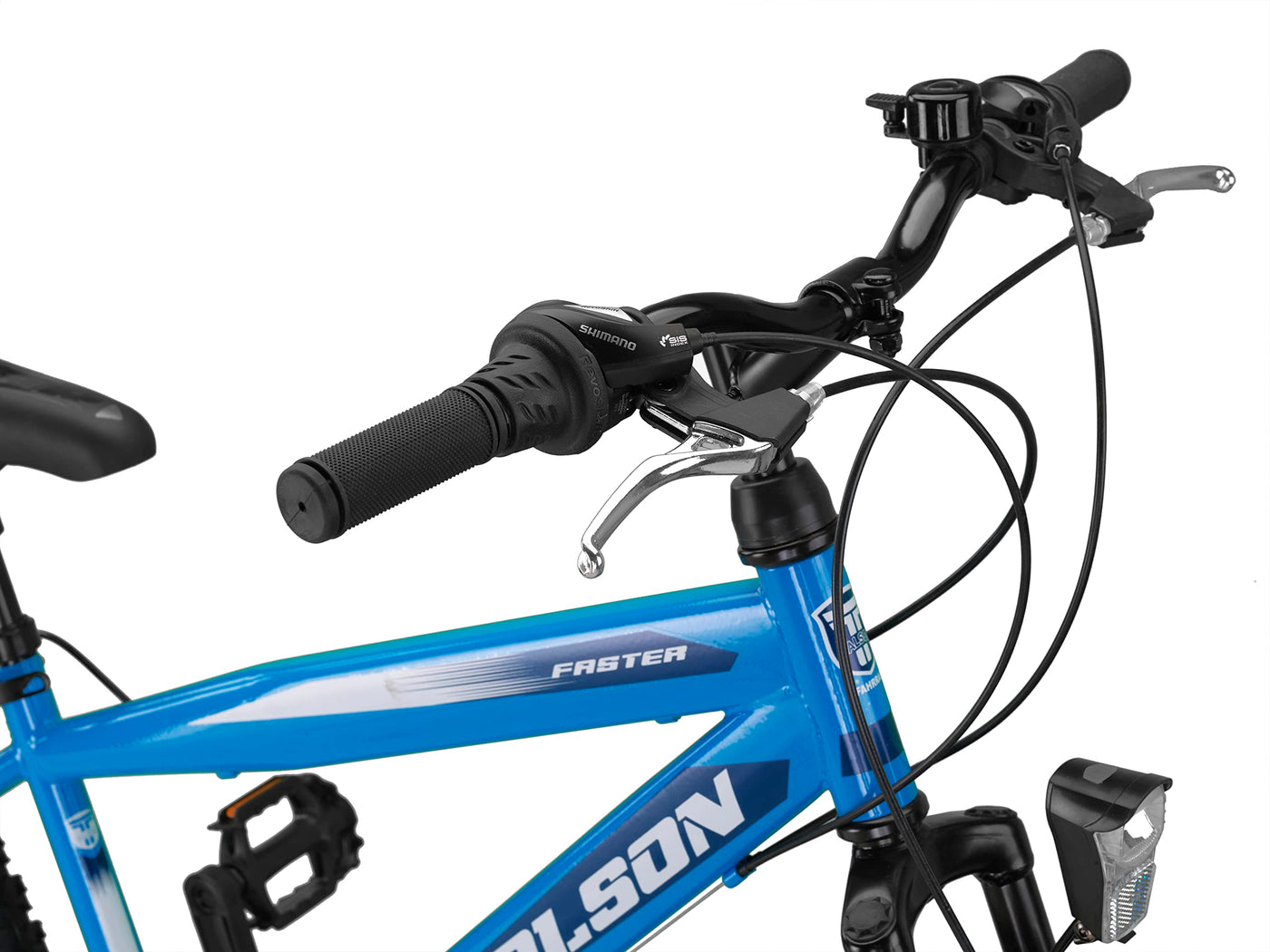 Talson 26 Zoll Mountainbike Fahrrad MIT 21-Gang, Gabelfederung & Beleuchtung Blau