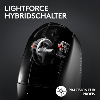 Logitech G PRO X SUPERLIGHT 2 LIGHTSPEED Kabellose Gaming-Maus, Lightweight, 60g, 8K-Abrufrate, LIGHTFORCE Hybrid-Schalter, HERO 2 Sensor, 44K DPI, 5 programmierbare Tasten, USB-C, PC/Mac - Weiß