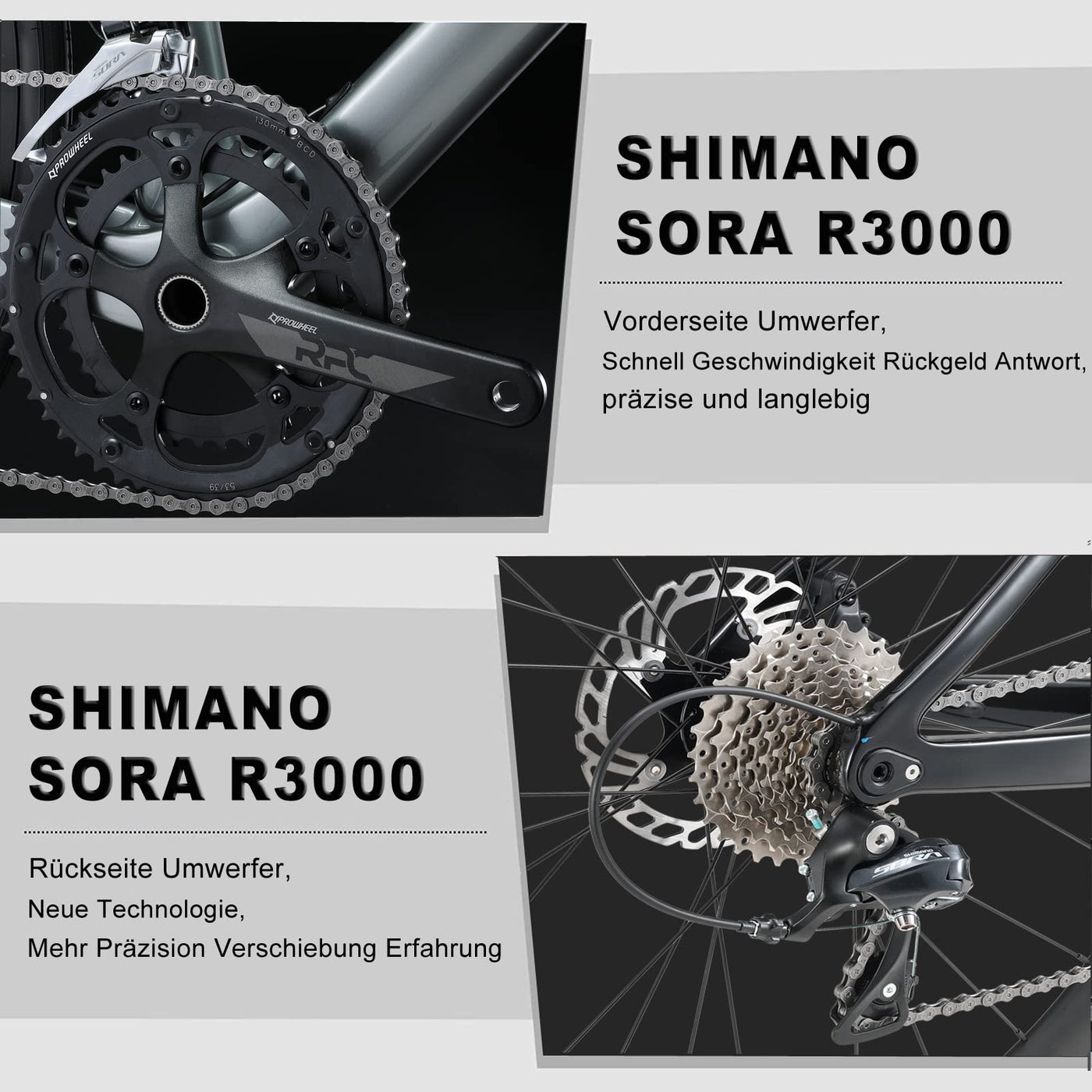 KABON Gravel Bike Rennrad Carbon, 28 Zoll Rennrad 40c Reifen Carbon Rahmen Gabel und Sattelstütze mit 18 Gänge, Integrierter Carbon-Lenker Scheibenbremse rennrad Herren Damen