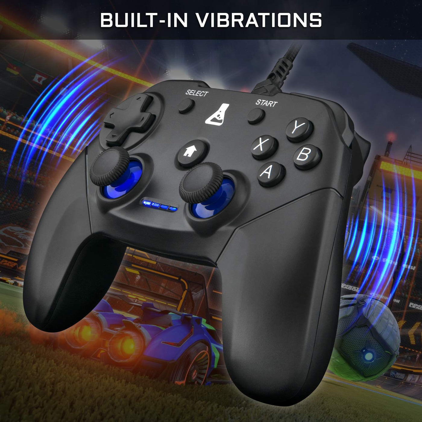 THE G-LAB K-Pad THORIUM - Gaming-Controller PC & PS3 USB mit integrierter Vibration, Gamepad-Game-Controller-Kabel verbunden - Joystick für PC Windows 10-11, PS3 (Mit Kabel)