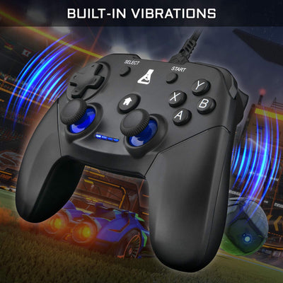 THE G-LAB K-Pad THORIUM - Gaming-Controller PC & PS3 USB mit integrierter Vibration, Gamepad-Game-Controller-Kabel verbunden - Joystick für PC Windows 10-11, PS3 (Mit Kabel)