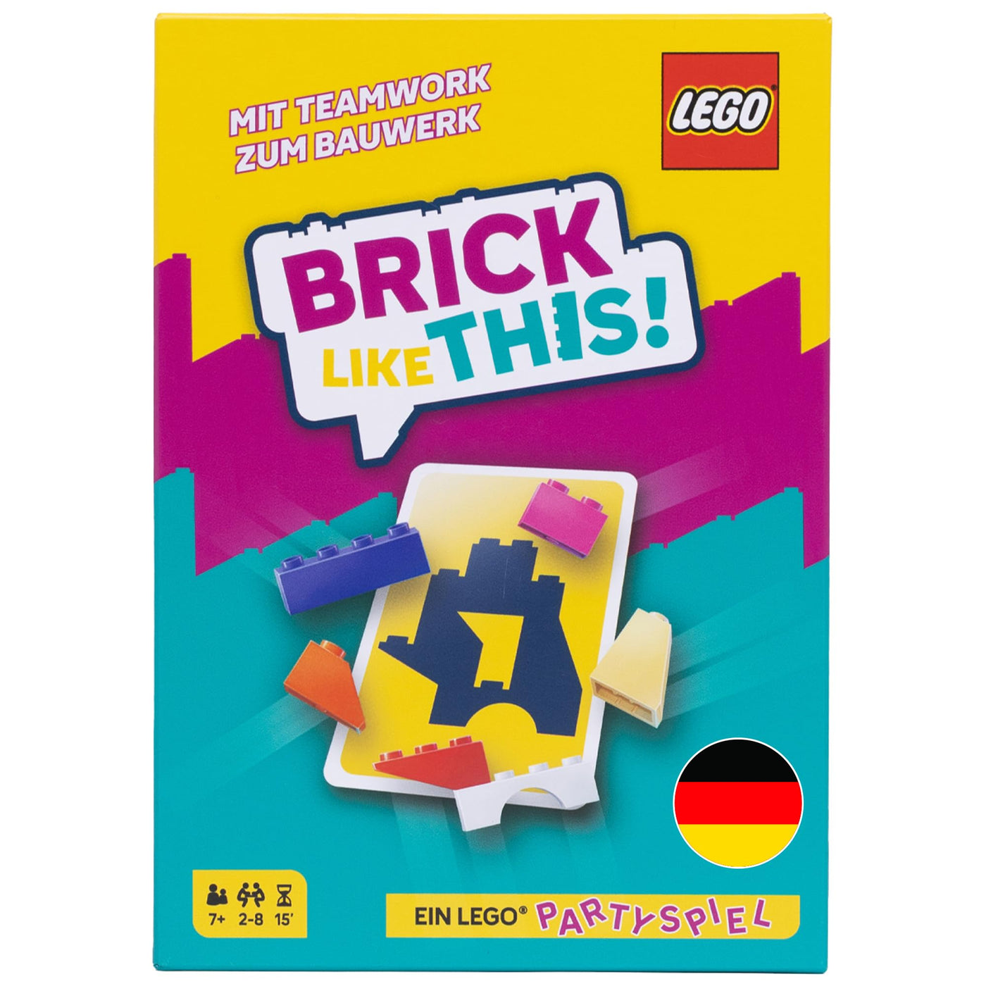 Asmodee Brick Like This! Das offizielle Lego-Partyspiel - Schnelles, lustiges Bauspiel für Familien, Kinder, Jugendliche und Erwachsene – 15 Minuten, für 2-8 Spieler ab 7 Jahren, Deutsch Version