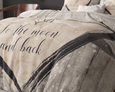 Sleeptime Bettwäsche 4teilig 135cm x 200cm 4teilig braun - Love - weich & bügelfrei Bettbezüge mit Reißverschluss - Bettwäsche Set mit 2 Kissenbezüge 80cm x 80cm