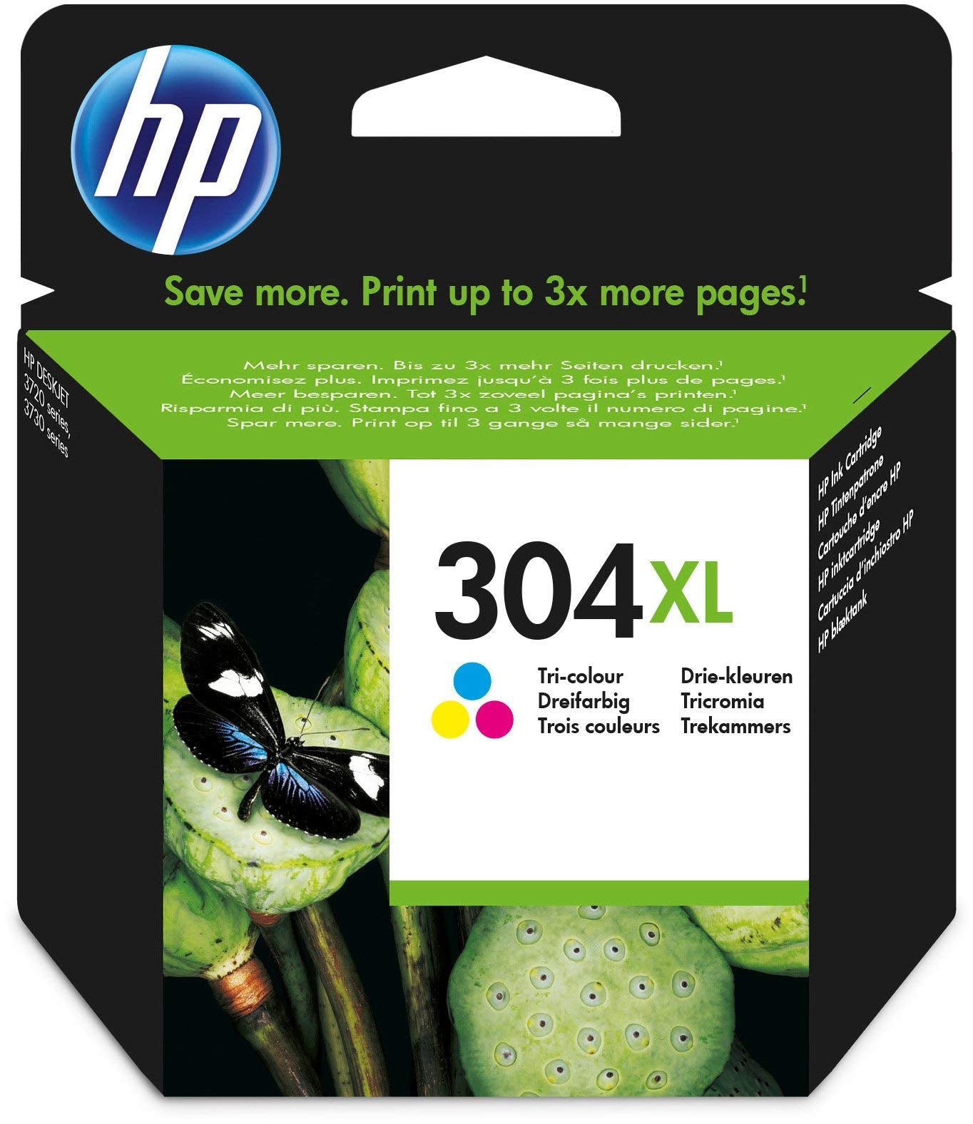 HP 304XL (N9K07AE) Original Druckerpatrone Farbe mit hoher Reichweite für HP DeskJet 26xx, 37xx, HP ENVY 50xx