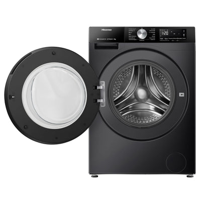 Hisense WF3S8043BB3 Waschmachine mit Dampffunkunktion, 8 kg, 1400 U,min, WIFI, ConnectLife, Power JetWash, Anti-Allergie Programm, Aqua Stop, Auto Wash, Quick Wash, EEK A-30 Prozent