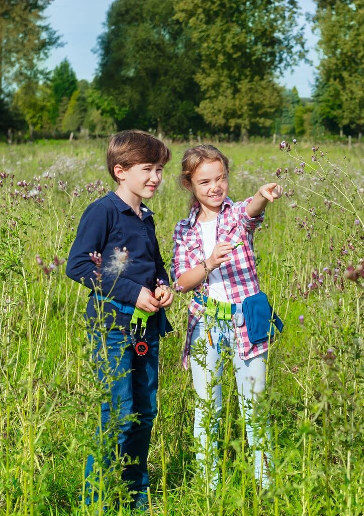 Moses Outdoor-Gürtel Expedition Natur Gurt mit Tasche und Karabinern, Perfekt für Camping Gürteltasche Taschenlampe, Kompass & Co, Blau, Uni