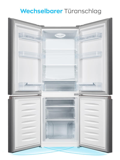 Heinrich´s Kühlgefrierkombination 175Liter, Kühlvolumen 122L, Gefrierfach 53L,LED Innenraumbeleuchtung, Kühlschrank Türanschlag wechselbar, leise 39dB,große Tiefkühlboxen, 7 Temperaturstufen,inox