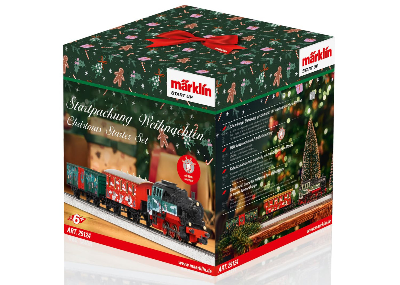 Märklin Start up 29124 - Startpackung Weihnachten mit Dampflok, Personenwagen und Güterwagen in weihnachtlicher Gestaltung, Spur H0, ab 6 Jahren - ideal für den Einstieg in die Modellbahnwelt