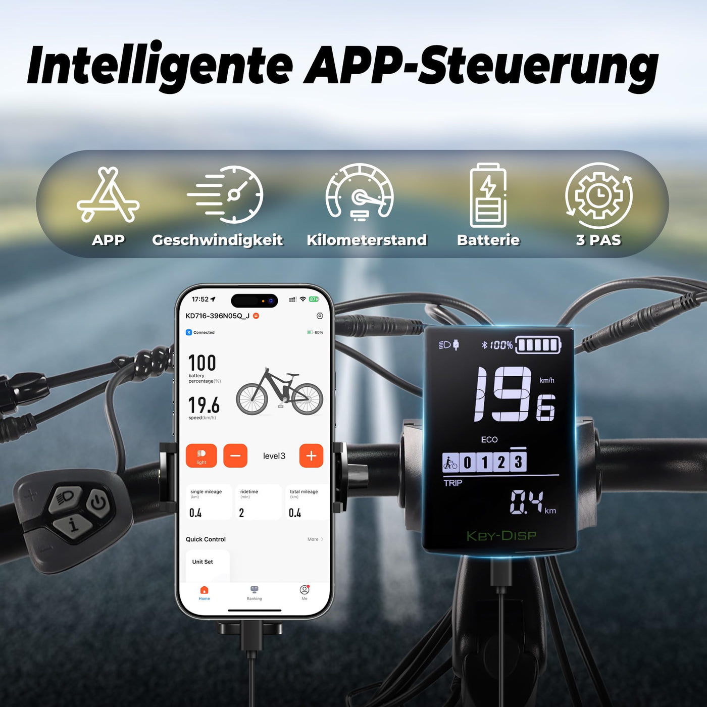 Vipdrive E Bike 28 Zoll, E-Bike Damen Herren, Electric Bike mit 48V 15Ah Batterie, 3 PAS & Tempomat Modus, 7-Gang mit LCD-Display, 250W Motor & 85NM, up to 100km(Navigator 1.1 Black)