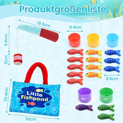 Baby Spielzeug ab 1 2 3 Jahr - Montessori Spielzeug ab 1-3 Jahre Angelspiel für Kinder 6 12 Monate Lernspiele Motorikspielzeug Montessori Spielzeug Fische Angeln Spiel - Kleine Geschenke Mädchen Junge