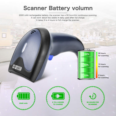 NETUM Bluetooth 2D Barcode-Scanner 3-in-1 (2,4G Wireless & Bluetooth & USB verkabelt) Barcodeleser Scan QR PDF417 DataMatrix Maxicode für Handy Android iOS PC Computer W8-X