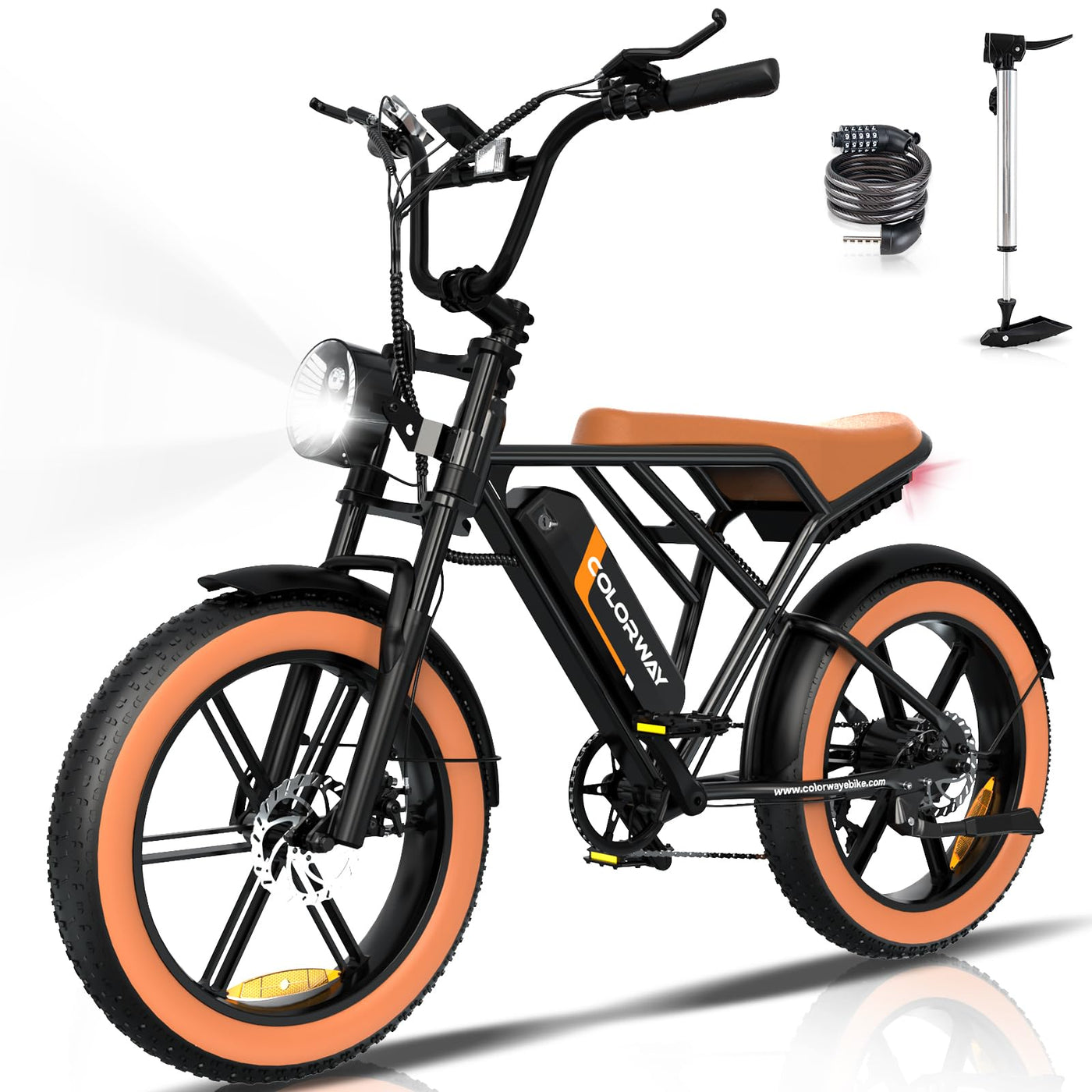 COLORWAY Elektrofahrräder –20 Zoll Offroad EBike, 250W Motor und 48V 15Ah Akku – leistungsstarkes elektrisches Pendlerfahrrad für Unisex-Erwachsene, 7-Gang, die Reichweite beträgt 45–100 km.